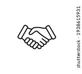 handshake simple thin line icon ... | Shutterstock .eps vector #1938615931