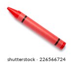 Red Crayon Wax Pencil  Isolated on White Background