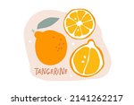 Tangerine Fruit With Leaves ...