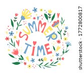 summer time poster with flowers ... | Shutterstock .eps vector #1772800817