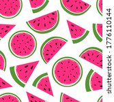 watermelon vector seamless... | Shutterstock .eps vector #1776110144