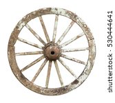 Old Wooden Wheel Isolated On...