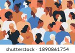 crowd of young and elderly men... | Shutterstock .eps vector #1890861754