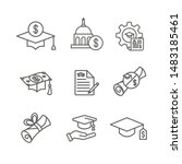 student loans icon set with... | Shutterstock .eps vector #1483185461