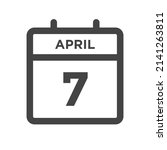 april 7 calendar day or... | Shutterstock .eps vector #2141263811