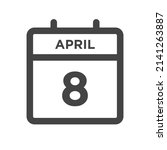 april 8 calendar day or... | Shutterstock .eps vector #2141263887