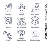 core values icon set with... | Shutterstock .eps vector #2143626427