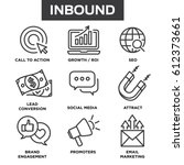 inbound marketing vector icons... | Shutterstock .eps vector #612373661