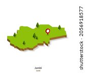 isometric map of jambi province ... | Shutterstock .eps vector #2056918577
