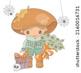 halloween mushroom illustration ... | Shutterstock .eps vector #2160016731