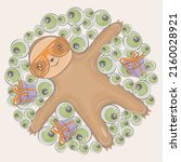 halloween sloth illustration... | Shutterstock .eps vector #2160028921