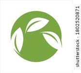 eco icon green leaf vector... | Shutterstock .eps vector #1802520871