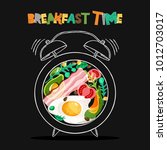 breakfast menu vector design.... | Shutterstock .eps vector #1012703017