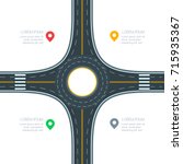 roundabout road junction ... | Shutterstock .eps vector #715935367