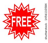 free sign label in red star...