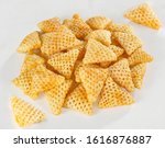 3d Triangle shape Fryums Papad is a crunchy Snack Pellets, tri angle corn puff snacks or namkeen