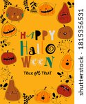 frame with cartoon pumpkins on... | Shutterstock .eps vector #1815356531