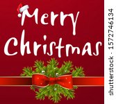 christmas card on red... | Shutterstock . vector #1572746134