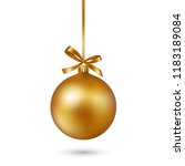 gold christmas bauble with... | Shutterstock .eps vector #1183189084