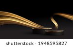 minimal black scene with golden ... | Shutterstock .eps vector #1948595827