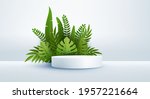 minimal white scene with... | Shutterstock .eps vector #1957221664