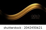 abstract gold waves. shiny... | Shutterstock .eps vector #2042450621