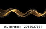 abstract gold waves. shiny... | Shutterstock .eps vector #2053037984