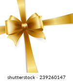 gold bow isolated on white | Shutterstock .eps vector #239260147