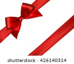 shiny red satin ribbon on white ... | Shutterstock . vector #426140314