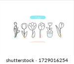 hand drawn pictures.tulip... | Shutterstock .eps vector #1729016254