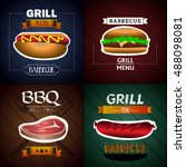 set of different fast foods on... | Shutterstock .eps vector #488098081