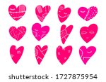set of cool hand drawn hearts.  ... | Shutterstock .eps vector #1727875954
