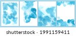 set of blue watercolor... | Shutterstock .eps vector #1991159411