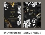 set of wedding cards with dark... | Shutterstock .eps vector #2052770837