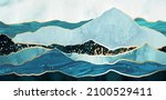 blue and gold mountain  hills ... | Shutterstock .eps vector #2100529411