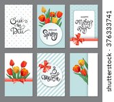 collection of brochures with... | Shutterstock .eps vector #376333741