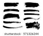 set of black paint  ink brush... | Shutterstock .eps vector #571326244
