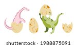 A Cute Dinosaurs Hatching From...
