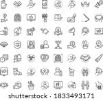 thin outline vector icon set... | Shutterstock .eps vector #1833493171