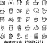 Food Line Icon Set   Hot Cup ...