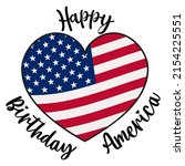 america patriotic heart design. ... | Shutterstock .eps vector #2154225551