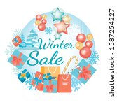 winter sale  happy new year... | Shutterstock .eps vector #1587254227