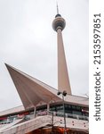 Small photo of Berlin, Germany - December 21, 2021: Berlin Television Tower or Berliner Fernsehturm at night. The iconic 368 metres tall structure was opened in 1969.