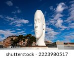Small photo of Madrid, Spain - FEB 19, 2022: Modern sculpture titled Julia by Jaume Plensa Sune located at the Plaza de Colon in Madrid, Spain.