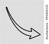 declining arrow sign. line icon ... | Shutterstock . vector #394304131