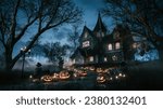 Spooky house on halloween night....