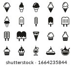 ice cream icons black   white... | Shutterstock .eps vector #1664235844