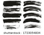 flat paint brush thin long  ... | Shutterstock .eps vector #1723054834