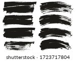 flat paint brush thin long  ... | Shutterstock .eps vector #1723717804