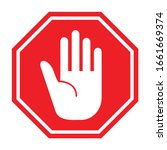  traffic sign stop. prohibition ... | Shutterstock .eps vector #1661669374
